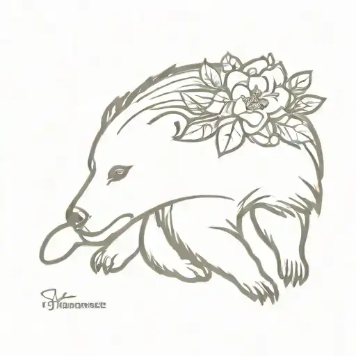 Honeybadger With Flower Crown