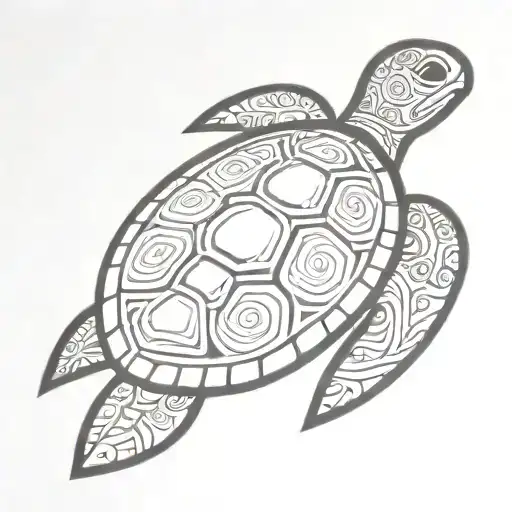A Maori Design Of A Sea Turtle