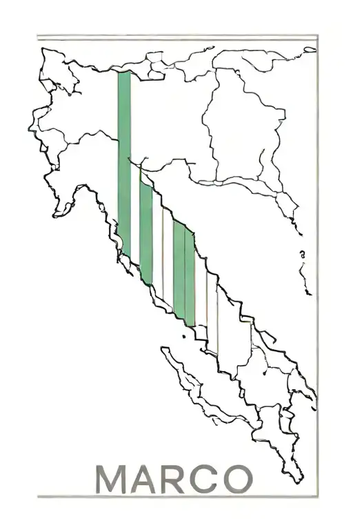 An Italian Flag With The Name Marco Through It