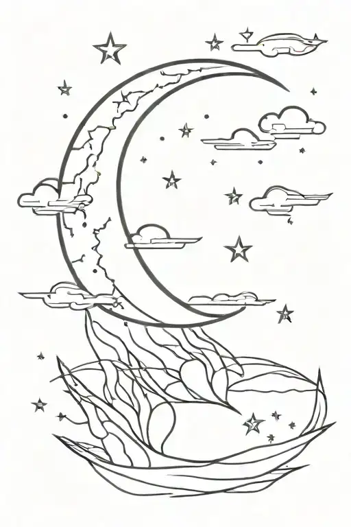 Moon In The Wind With Stars By Vangogh