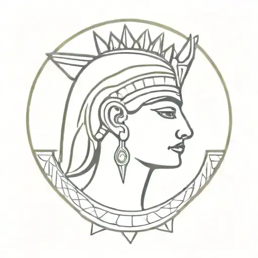 Cleopatra Head With A Crown