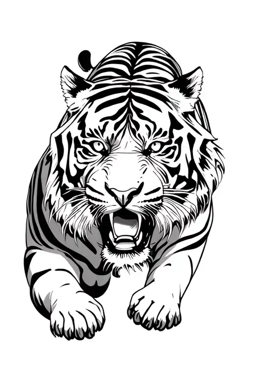 Hungry Tiger Is Searching For A Prey