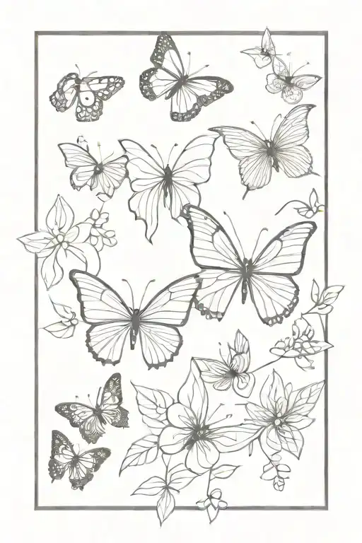 Floral Pattern Butterflies