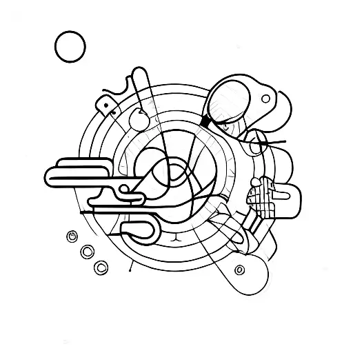 Line And Two Circles