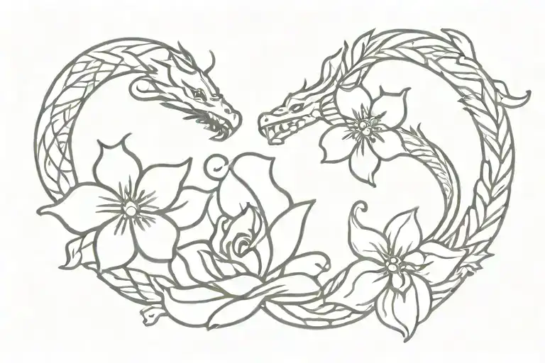 Bracelet With Flowers And Dragon