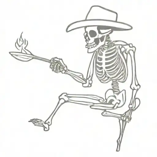 Cowboy Skeleton Grilling Beans Simple