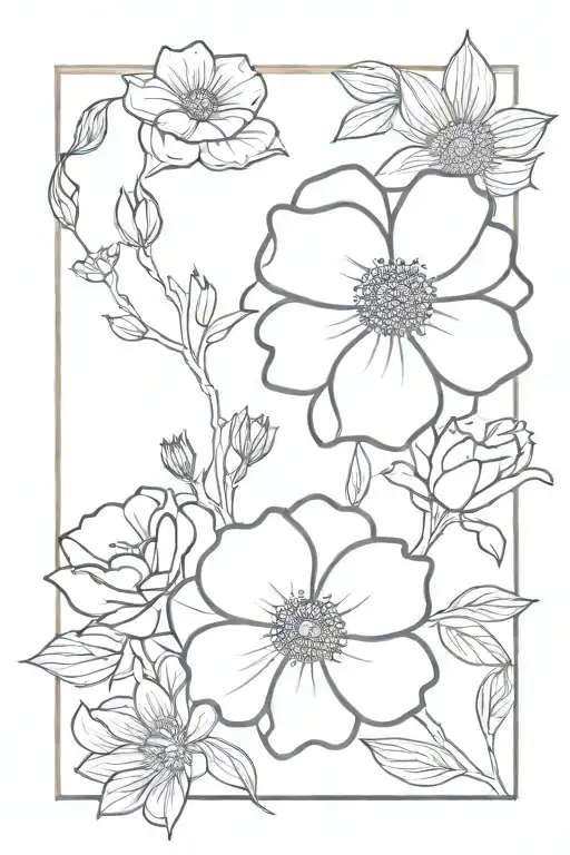 Rose And Cosmos Flower