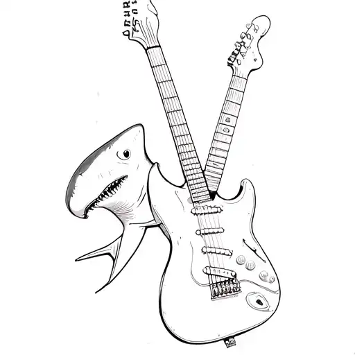 Shark Playing On An Electric Guitar