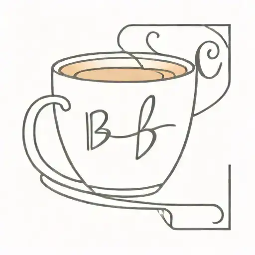 Coffee Cup With Letter B Incorporated Representing The Client's Love