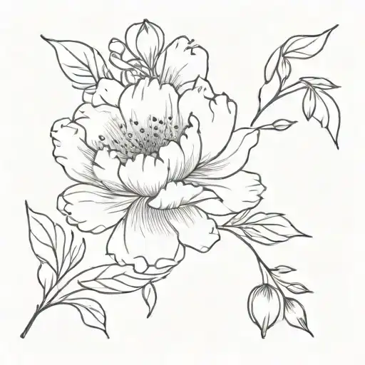 Peony Flower Worn Cherry Blossom Petals Falling