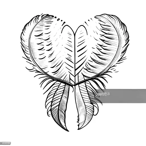 Two Feather Pen Forming A Heart