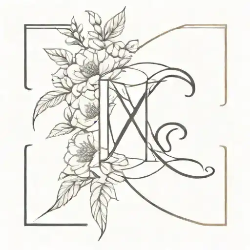 A Virgo Zodiac Letter Intertwined With Peony Flowers And Cherry Blossom Trees