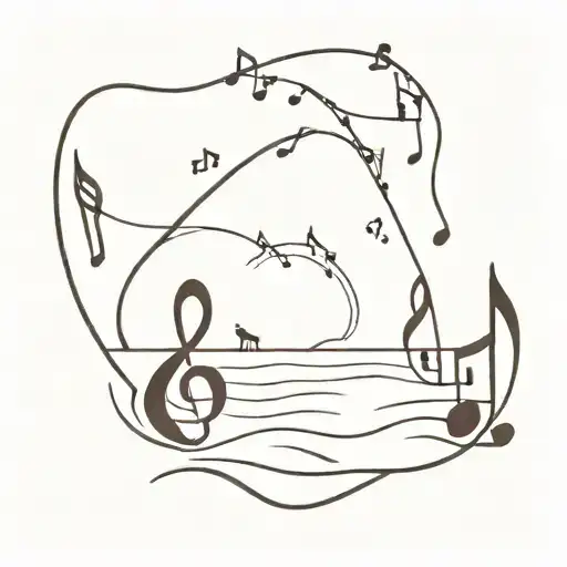 Beach And Music Notes