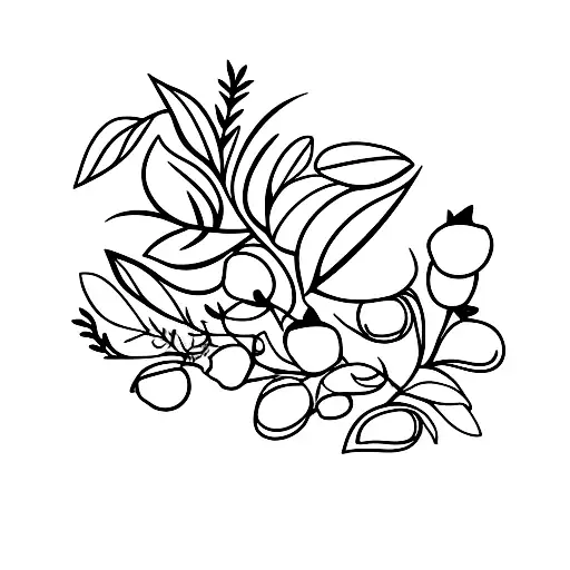 Olive Leaf With Flowers