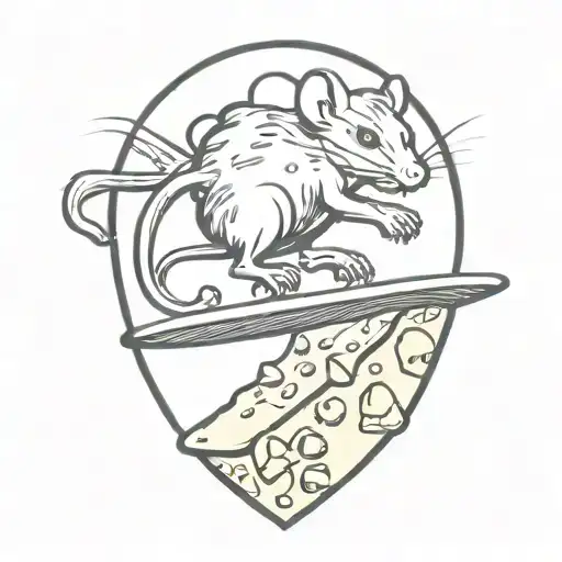 Rat Surfing On A Block Of Cheese