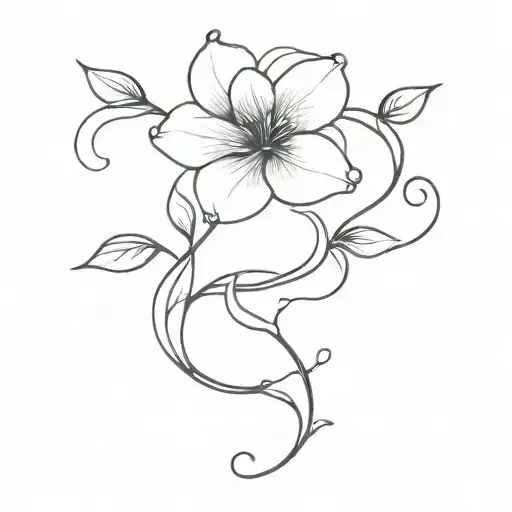 Violet Flower With Vine Wrapping