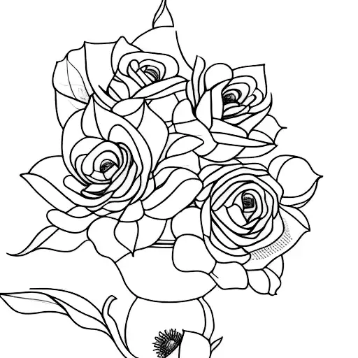 Fine Line Flower Bouquet Line