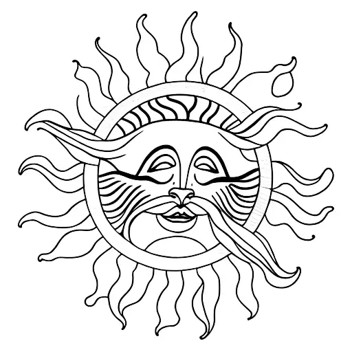 Sun With Water Lines