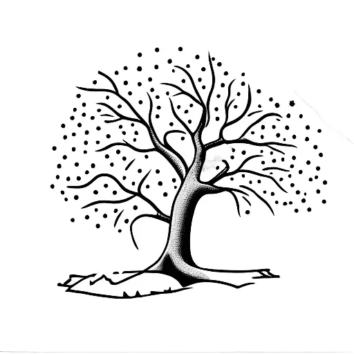 Olive Tree In A Valley With A Star