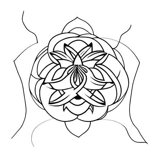 Geometric Lotus With Snake