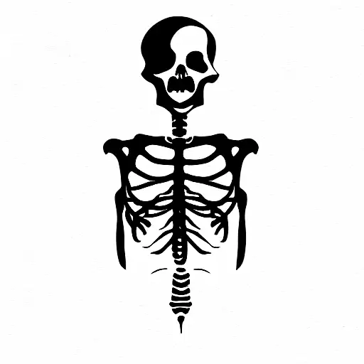 Skeleton Looking Up At The Sky