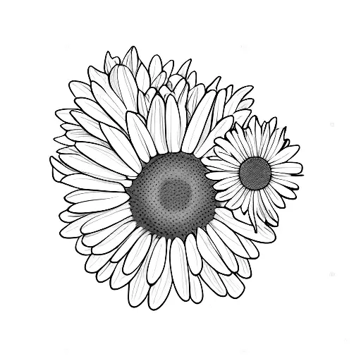 Daisy With Floating Petals Attached To Semi Colon Anchor