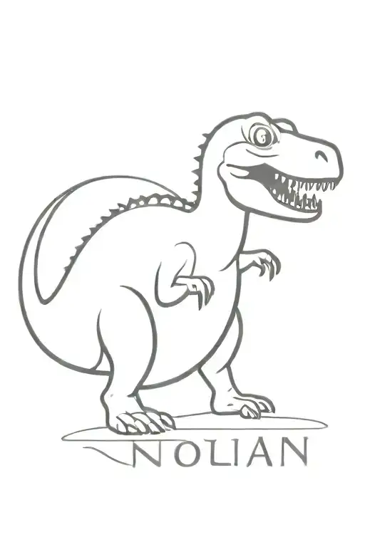 The Name Nolan With A Dinosaur Next To It