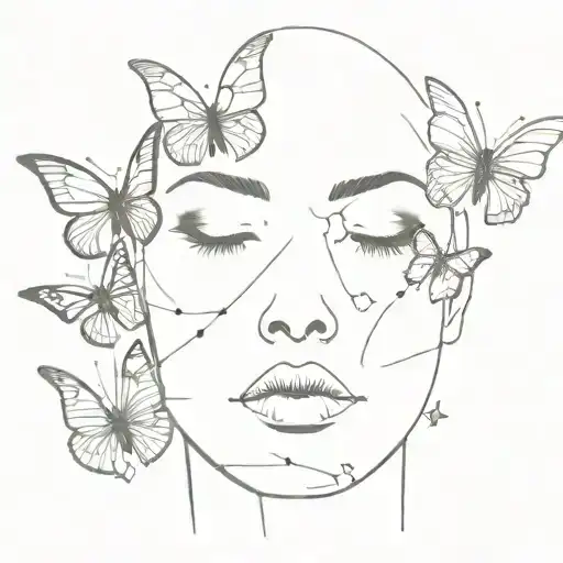 Broken Face With Butterflies
