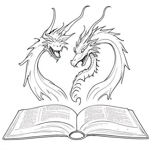 Book With Fire Breathing Dragons Coming Out