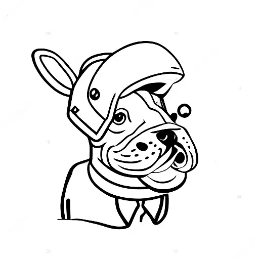 Dog With Helmet And Bread