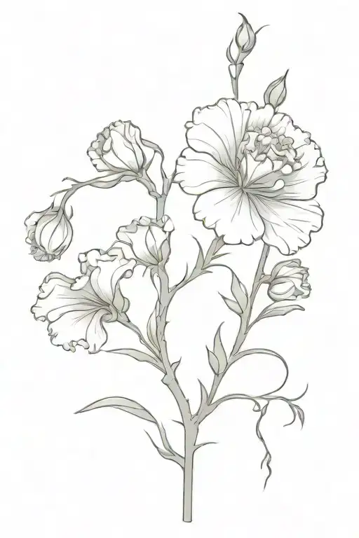 Carnation Flowers On A Vine Wrapping