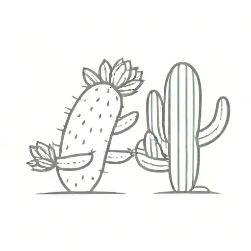 Cactus And Cactus Hug Each Other