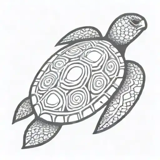 A Maori Design Of A Sea Turtle