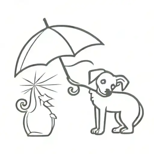 A Dog Holding A Umbrella