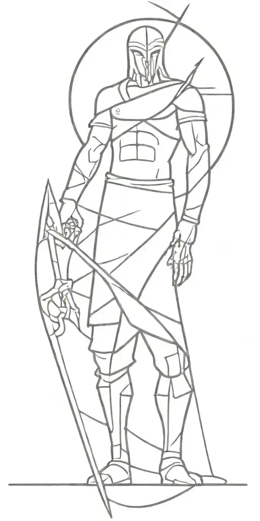 A Cathedraul With A Warrior Standing In Front Of It