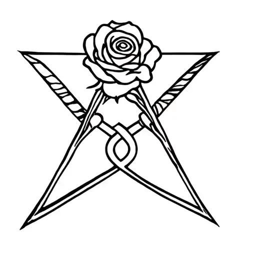 Rose With Eastern Star Symbol Incorporated