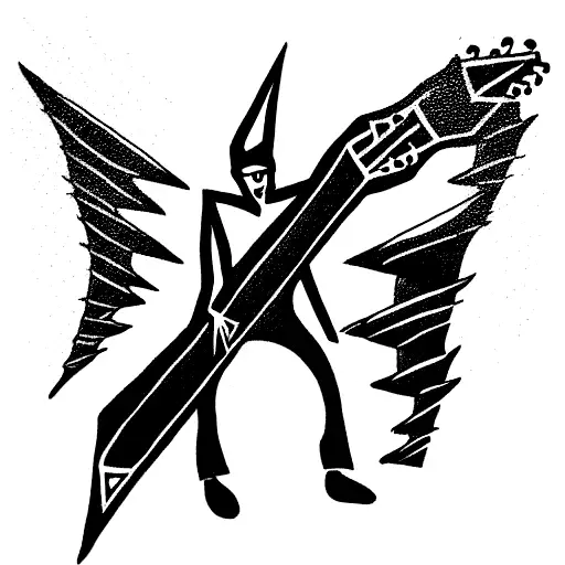 Punk Satan Playing A Flying V Guitar