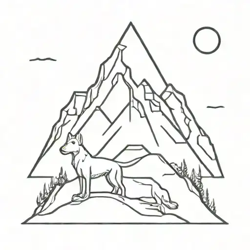 Mountain And Dog Playing