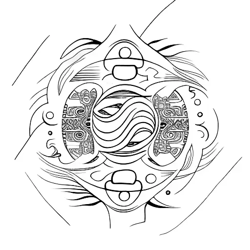 Tribal Tattoo Of Aquarius And Aries