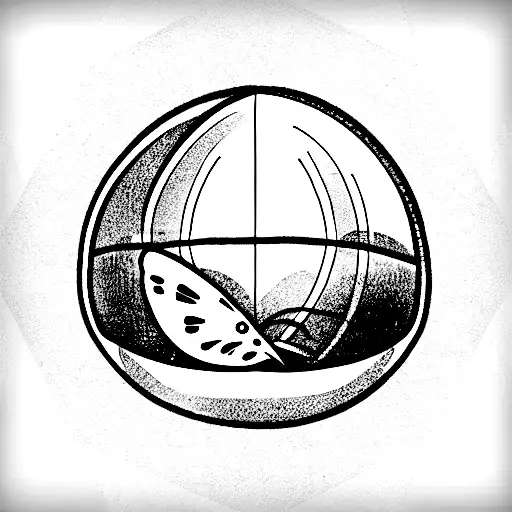 Moth Inside Fortune Tellers Crystal Ball