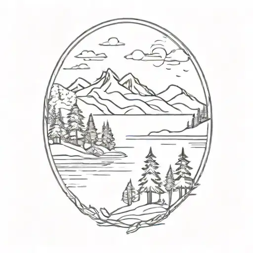 Lake Surrounded By Forest Fire