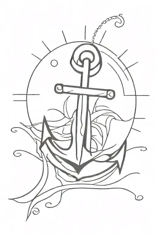 An Anchor And The Sun In The Middle