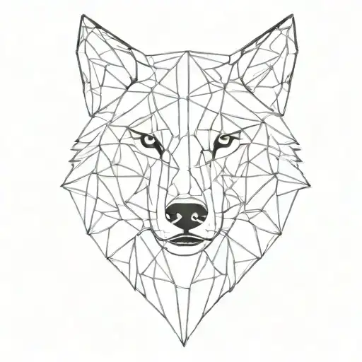 Wolf Head Geometric Shapes