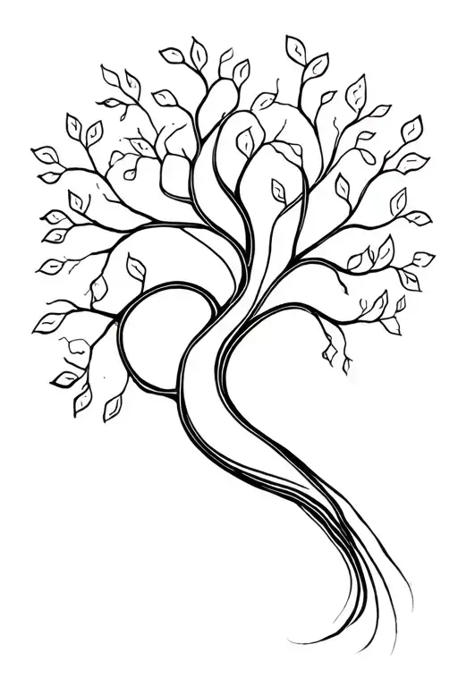 Fibonacci Math Tree Intertwined