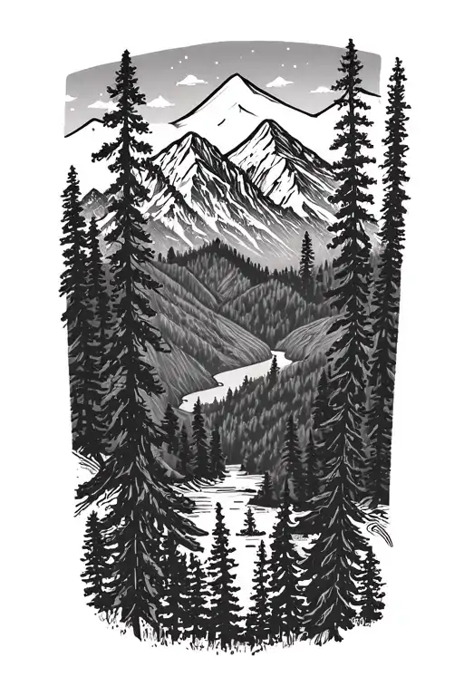 Pacific Northwest Mountains And Forest