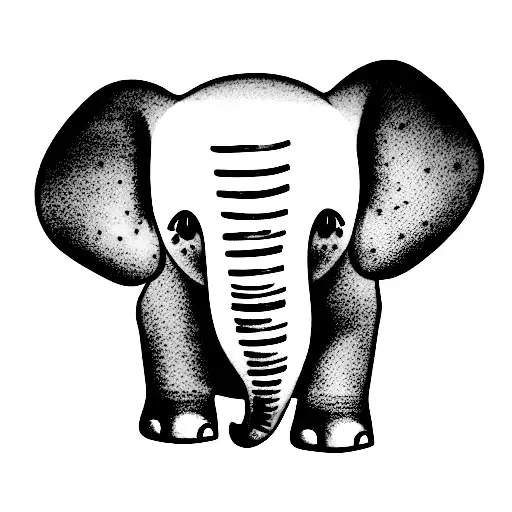 Baby Elephant With Henna