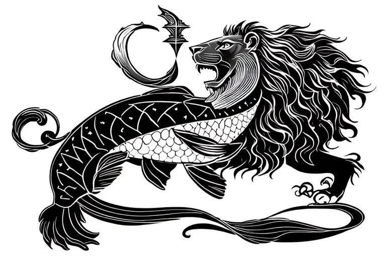 Sign Of The Zodiac Fish And Lion Plus Knight Saint Georges