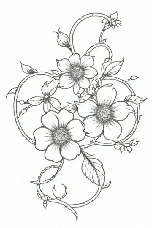 Zodiac Flower Intertwined