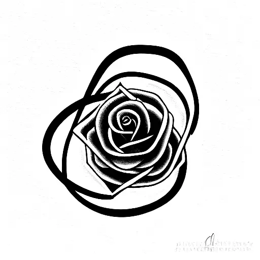 Dna Strand With A Rose Intertwined