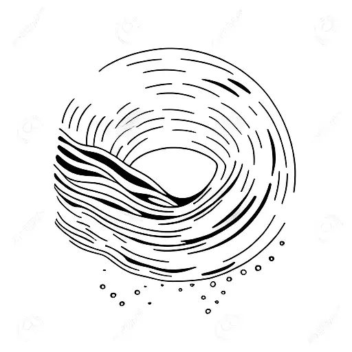 Simple Line With Beach Waves And Golf